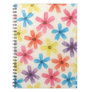 Mehrfarbige Blume Wasserfarbe Notizblock