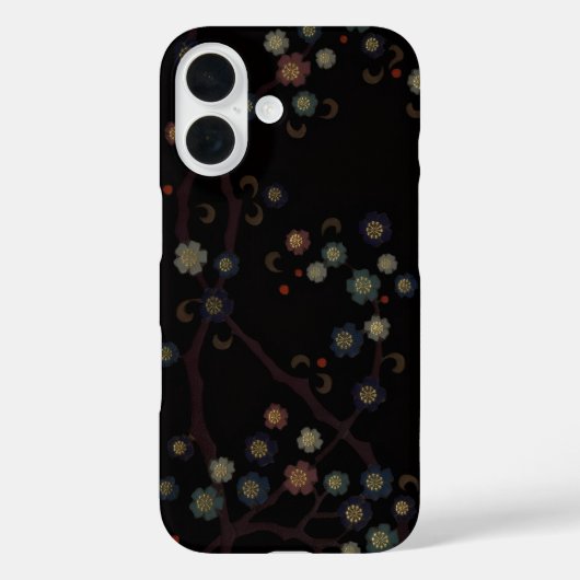 Mehrfarbige Blumen auf Schwarz Case-Mate iPhone Hülle (Rückseite)