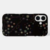 Mehrfarbige Blumen auf Schwarz Case-Mate iPhone Hülle (Rückseite (Horizontal))