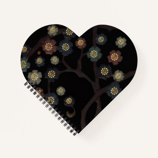 Mehrfarbige Blumen auf Schwarz Notizblock (Vorderseite)