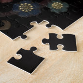 Mehrfarbige Blumen auf Schwarz Puzzle (Seite)