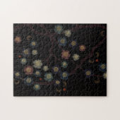 Mehrfarbige Blumen auf Schwarz Puzzle (Horizontal)