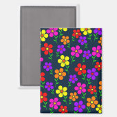 Mehrfarbige Blumen Blumenmuster-34654 Magnet (Vorderseite/Rückseite)
