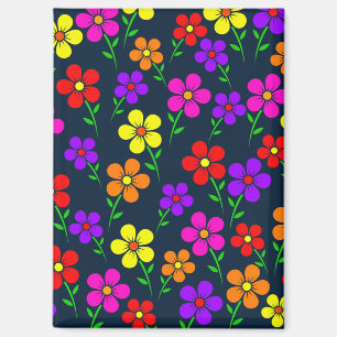 Mehrfarbige Blumen Blumenmuster-34654 Magnet