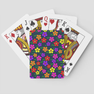 Mehrfarbige Blumen Blumenmuster-34654 Spielkarten