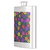 Mehrfarbige Blumen Blumenmuster Flachmann (Links)