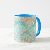 Mehrfarbige Blumen-Doodle-Muster Tasse (VorderseiteRechts)