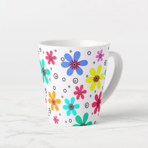Mehrfarbige Blumen Gänseblümchen Retro-Hintergrund Milchtasse