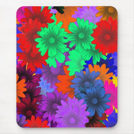 Mehrfarbige Blumen Mousepad (Vorne)