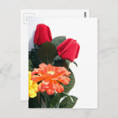 Mehrfarbige Blumen Postkarte (Vorne/Hinten)