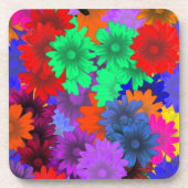 Mehrfarbige Blumen Untersetzer (Vorderseite)