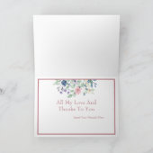 Mehrfarbige BlumenBouquet mit Faltkarte Dankeskarte (Innenseite)