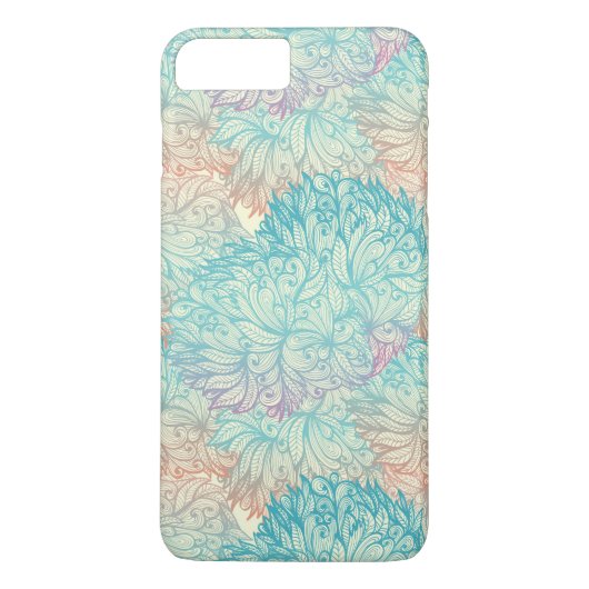 Mehrfarbige Blumendoodle-Muster Case-Mate iPhone Hülle (Rückseite)