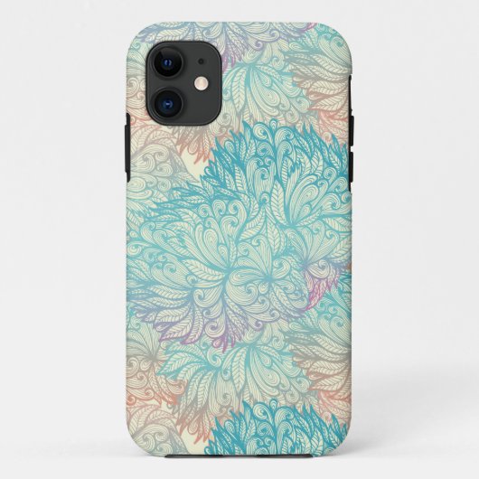 Mehrfarbige Blumendoodle-Muster Case-Mate iPhone Hülle (Rückseite)