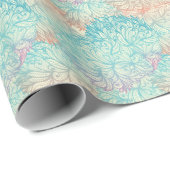 Mehrfarbige Blumendoodle-Muster Geschenkpapier (Rolleneckpunkt)