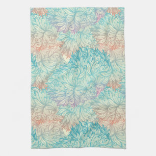 Mehrfarbige Blumendoodle-Muster Handtuch