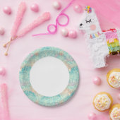 Mehrfarbige Blumendoodle-Muster Pappteller (Party)