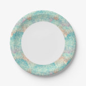 Mehrfarbige Blumendoodle-Muster Pappteller (Vorderseite)