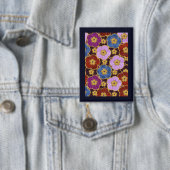 Mehrfarbige Blumenmuster Button (Insitu)