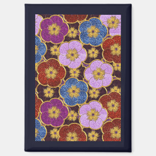 Mehrfarbige Blumenmuster Magnet