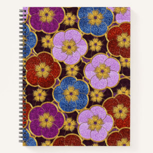 Mehrfarbige Blumenmuster Notizblock