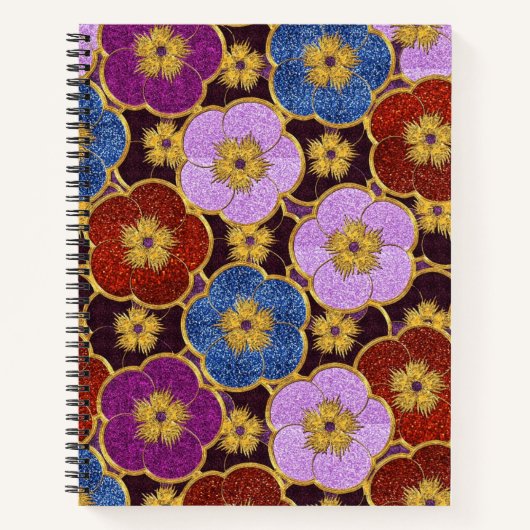 Mehrfarbige Blumenmuster Notizblock (Vorderseite)