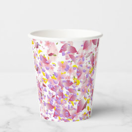 Mehrfarbige Blütenblätter Feier Pappbecher