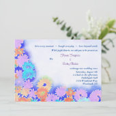 Mehrfarbige Boho-Rainbow-Blume Hochzeit Einladung (Stehend Vorderseite)