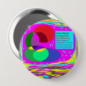 Mehrfarbige Botschaft zum Frieden Button (Vorne & Hinten)