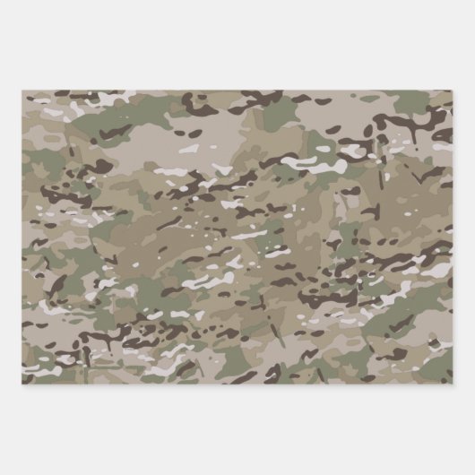 Mehrfarbige Camouflage-Camouflage, militärisches M Geschenkpapier Set (Vorderseite 3)