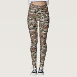 mehrfarbige Camouflage Leggings
