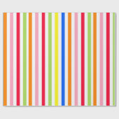 Mehrfarbige Candy Stripes Geschenkpapier (Flach)