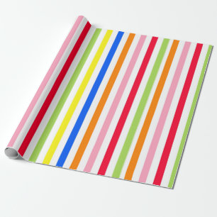 Mehrfarbige Candy Stripes Geschenkpapier