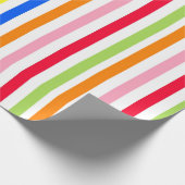 Mehrfarbige Candy Stripes Geschenkpapier (Ecke)