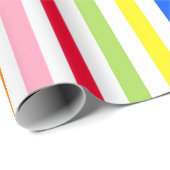 Mehrfarbige Candy Stripes Geschenkpapier (Rolleneckpunkt)