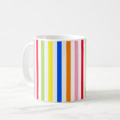 Mehrfarbige Candy Stripes Kaffeetasse (Vorderseite Links)