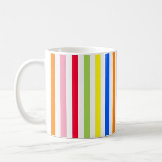 Mehrfarbige Candy Stripes Kaffeetasse (Links)