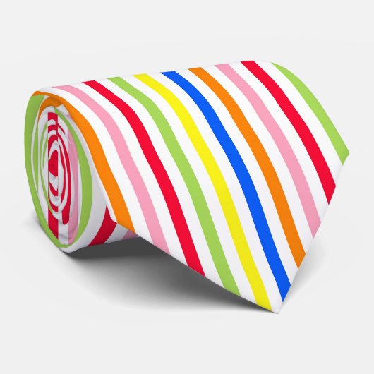 Mehrfarbige Candy Stripes Krawatte (Gerollt)