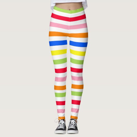 Mehrfarbige Candy Stripes Leggings (Vorderseite)