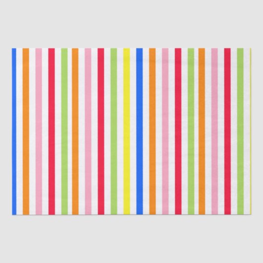 Mehrfarbige Candy Stripes Seidenpapier (Vorderseite)