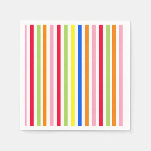 Mehrfarbige Candy Stripes Serviette (Vorderseite)