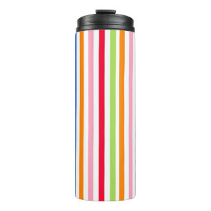 Mehrfarbige Candy Stripes Thermosbecher