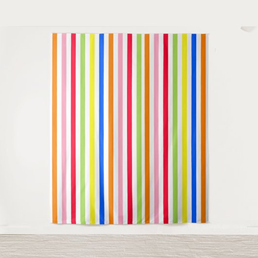 Mehrfarbige Candy Stripes Wandteppich (Vorderseite)