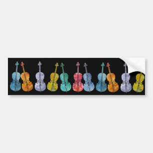 Mehrfarbige Cellos Autoaufkleber