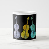 mehrfarbige Cellos Jumbo-Tasse (Vorderseite)