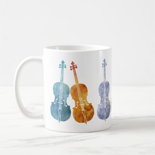 Mehrfarbige Cellos Kaffeetasse (Links)