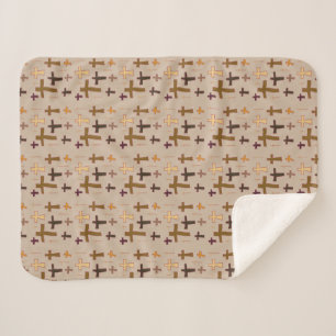 Mehrfarbige christliche Kreuze auf Beige Sherpadecke