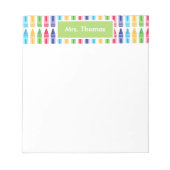 Mehrfarbige Crayons Personalisiert Notepad Notizblock (Vorderseite)