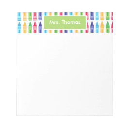 Mehrfarbige Crayons Personalisiert Notepad Notizblock
