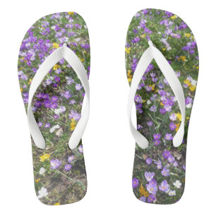 Mehrfarbige Crocus Spring Flowers Erwachsene Flip Badesandalen